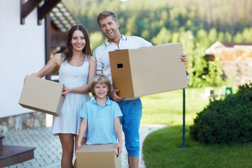 Professional movers loading a truck
