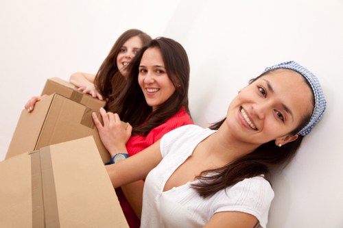 Experienced movers handling furniture with care