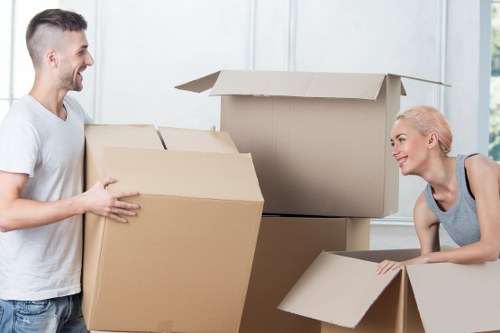 Professional team assisting with storage